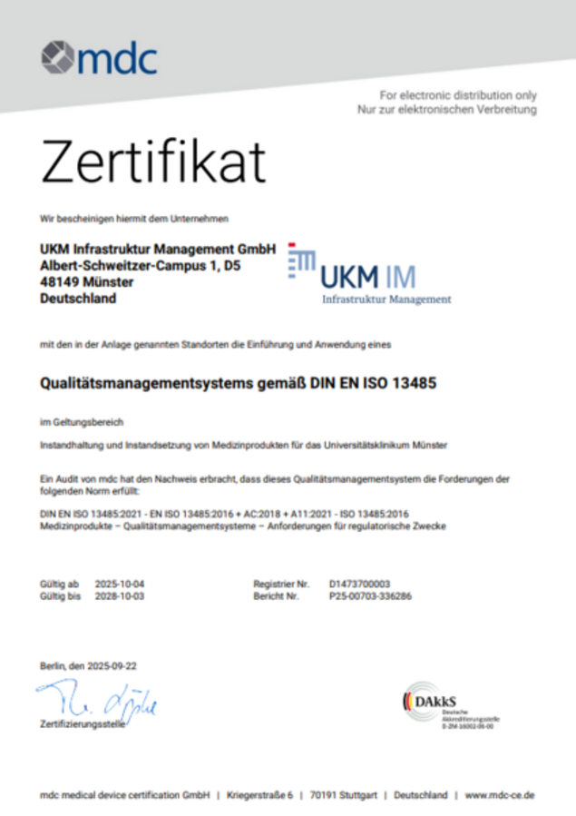 UKM Infrastruktur Management | Qualitätsmanagement | Zertifikat