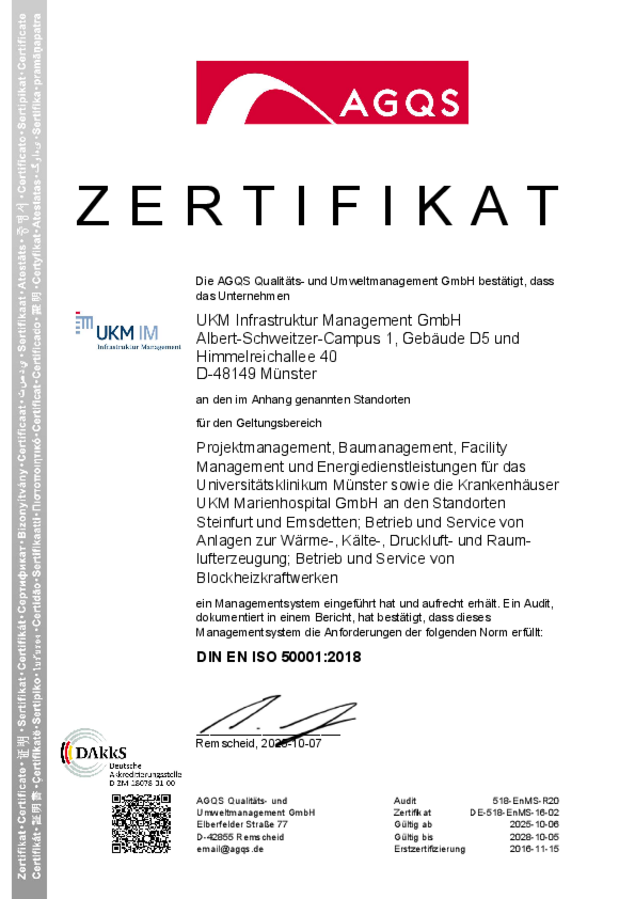UKM Infrastruktur Management | Qualitätsmanagement | Zertifikat