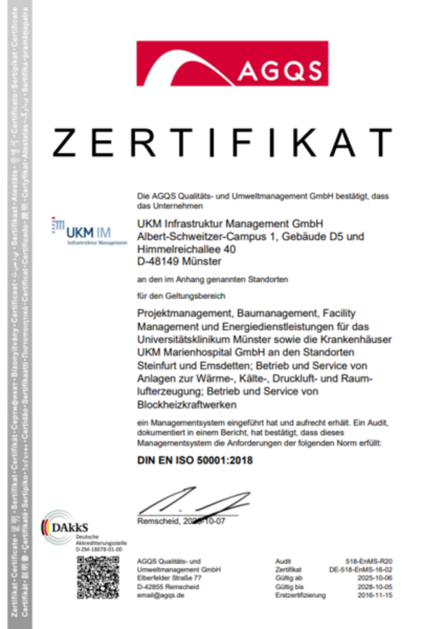 UKM Infrastruktur Management | Qualitätsmanagement | Zertifikat